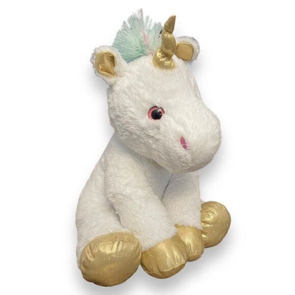 Rainbow Hair Stuffed Unicorn - Picture 1 of 7